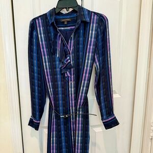 Banana Republic Plaid ruffle dress, size XS